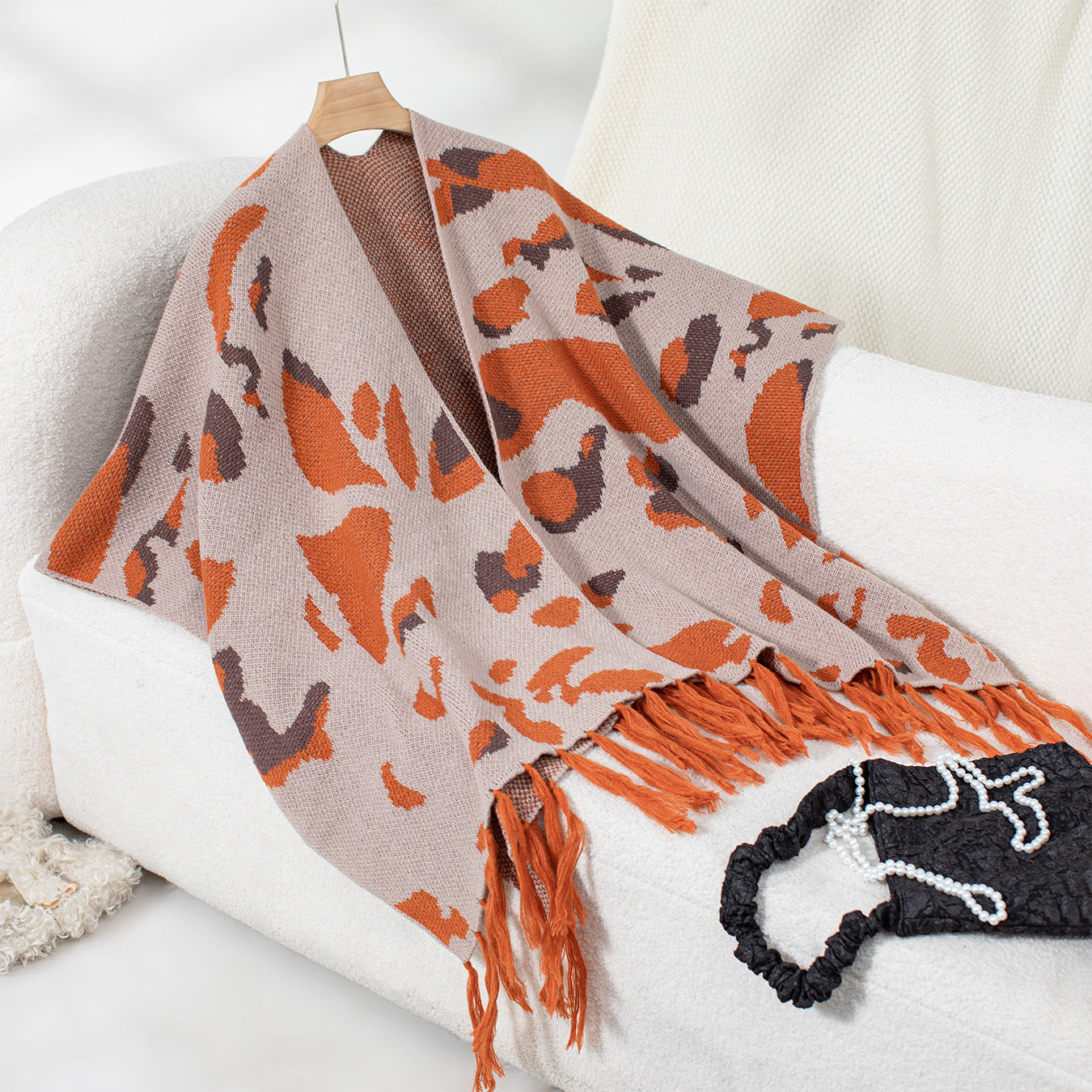 Women's soft scarf with fringe design Chic and Style