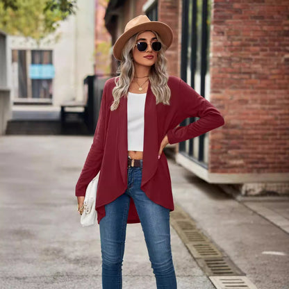 Women's knit jacket with asymmetrical hem and relaxed fit Chic and Style