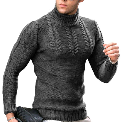 Pull-over en tricot pour hommes avec col montant Chic und Stil