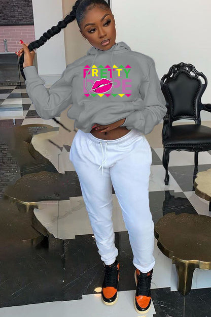 Sweatpants and hoodie set for women with modern graphics and creative print Chic and Style