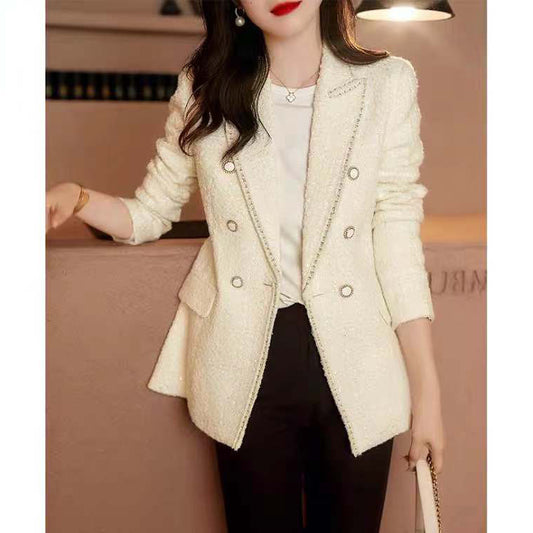 Blazer texturé élégant double boutonnage pour femmes Chic und Stil