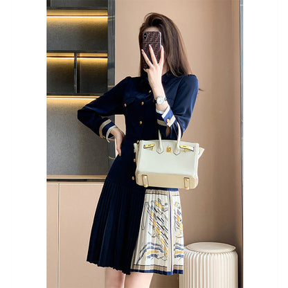 Robe A-Ligne Plissée Boutonnée pour Femme Chic und Stil