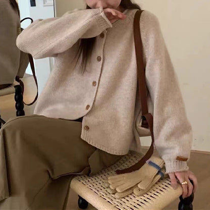 Dames cardigan en tricot confortable avec fermeture à boutons et style décontracté Chic und Stil