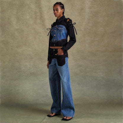 Women High-waisted Loose Denim Pants with Chic and Stylish Robust Design