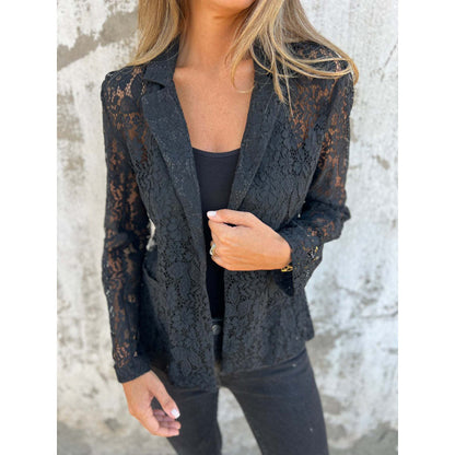 Blazer en dentelle pour femmes au style féminin avec de délicats éléments en dentelle Chic und Stil