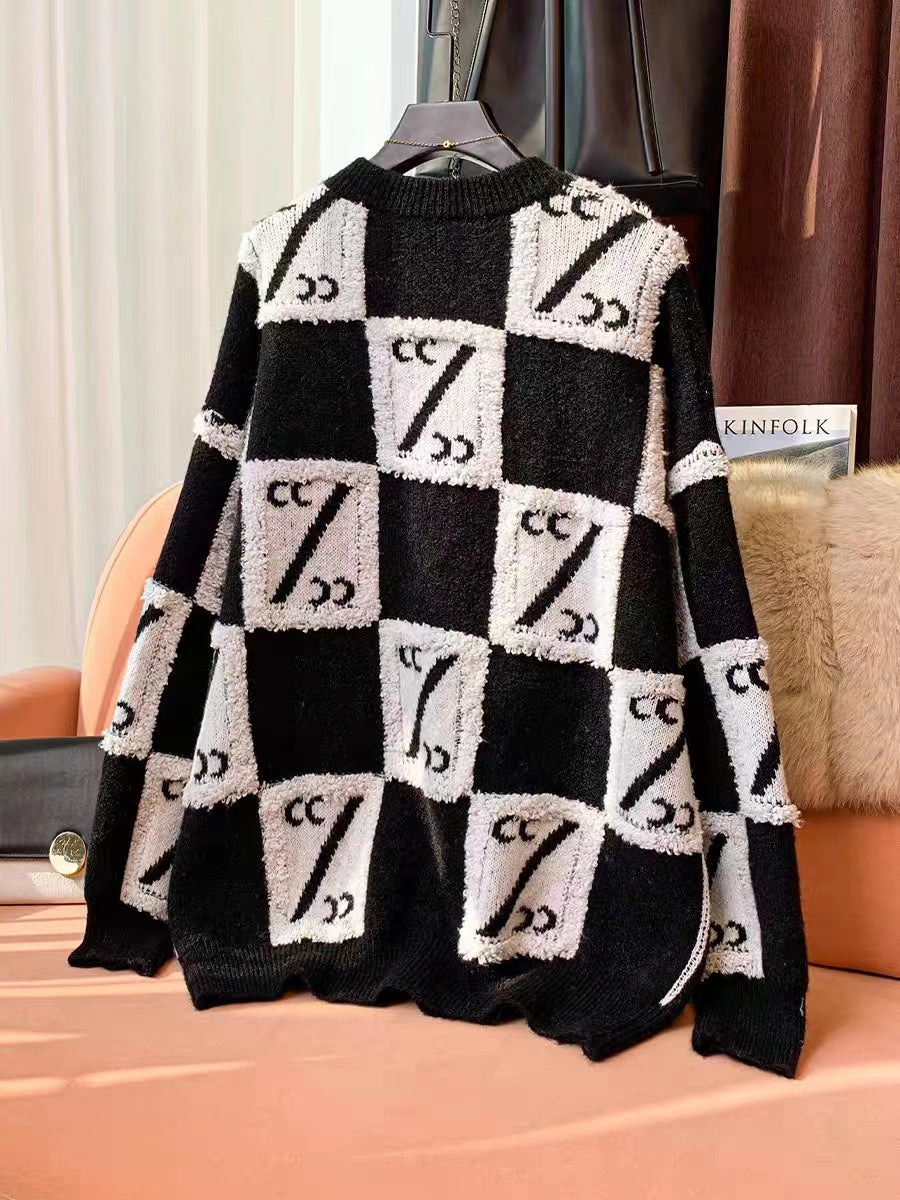 Femmes Grand Pull Oversized avec Design Graphique Chic und Stil