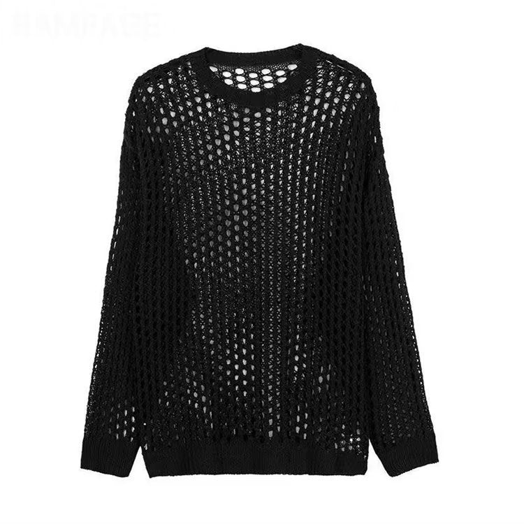 Pull en tricot léger pour femmes avec motif ajouré et coupe ample Chic und Stil