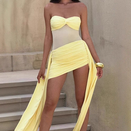 Robe de plage élégante pour femmes avec ajustement élastique et design enroulé raffiné Chic und Stil