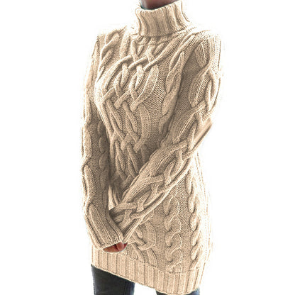 Pull-over en maille pour femmes avec col montant et motif en torsades original Chic und Stil