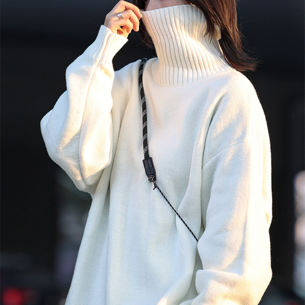 Pull en tricot douillet pour femmes avec col montant et coupe décontractée Chic und Stil