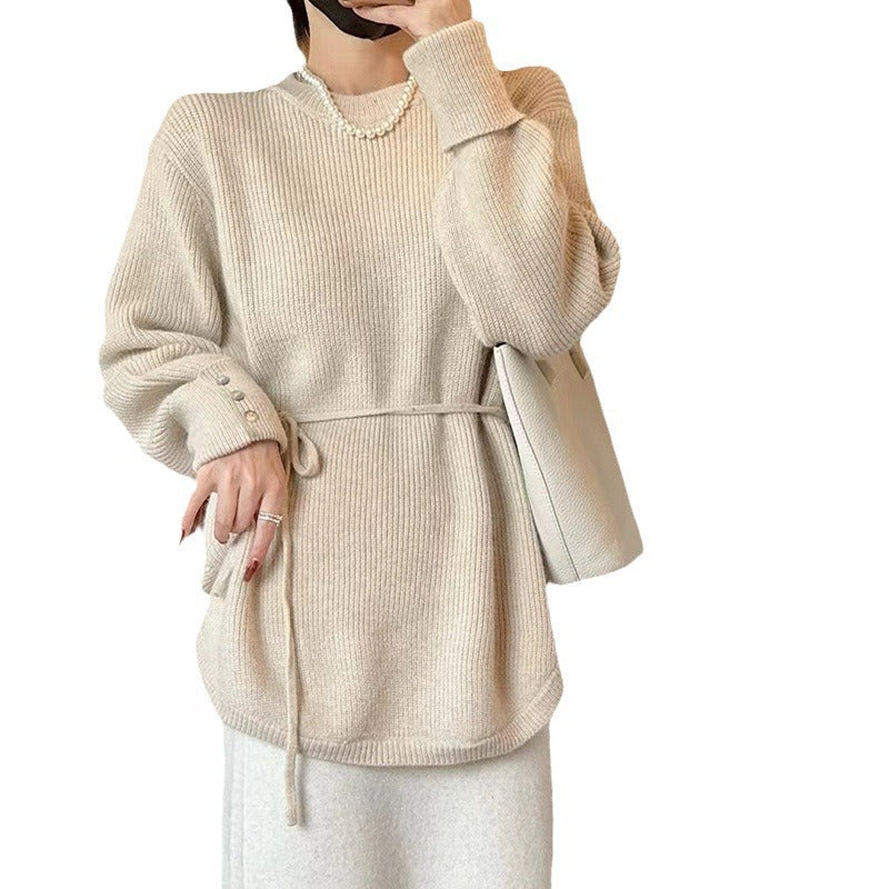 Pull en maille décontracté pour femmes avec lien à la taille et coupe décontractée Chic und Stil