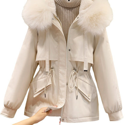 Dames d'hiver avec fermeture éclair fonctionnelle et col en fausse fourrure amovible Chic und Stil