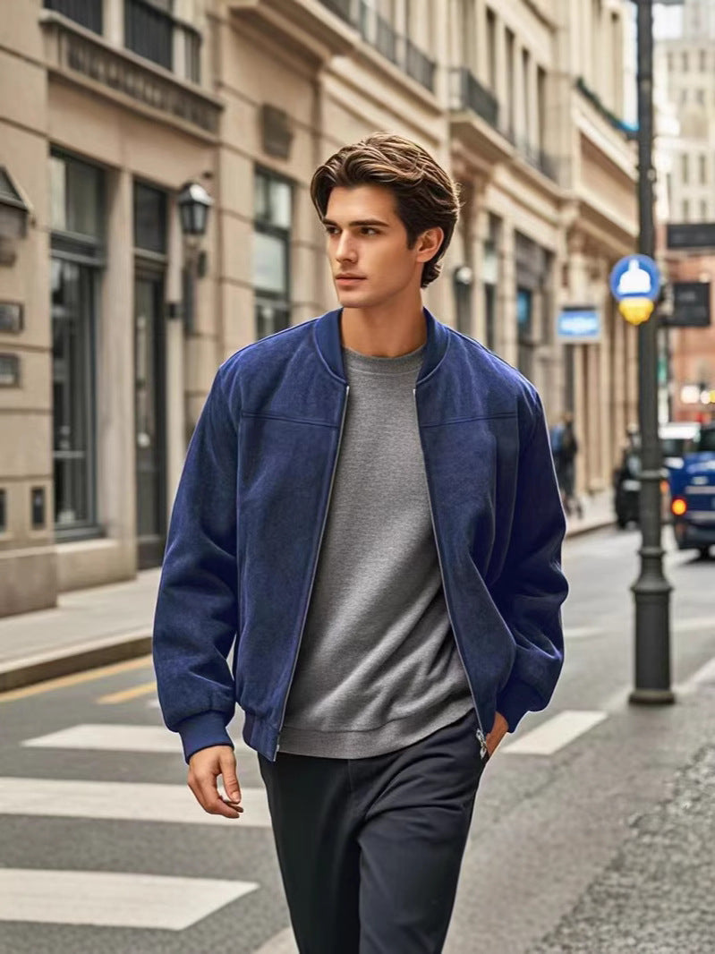 Veste bomber décontractée pour hommes avec col haut et poches pratiques Chic und Stil