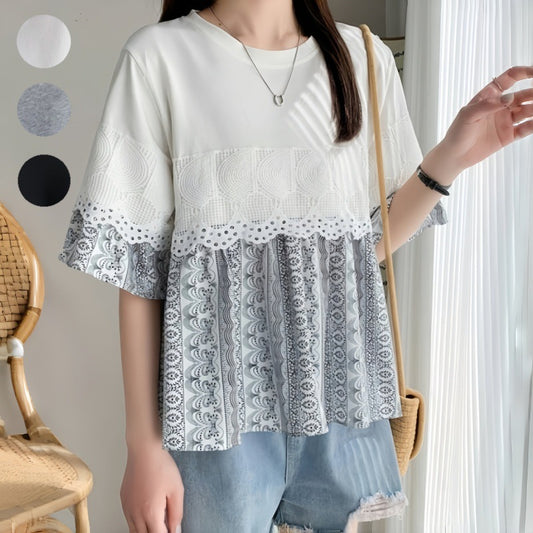 Blouse de loisirs pour femmes avec garniture en dentelle Chic und Stil