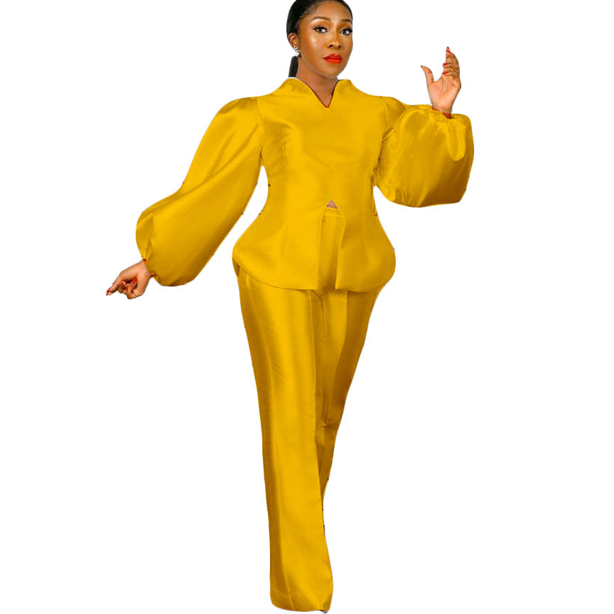 Damen Elegantes Ensemble mit voluminösen Ärmeln Chic und Stil