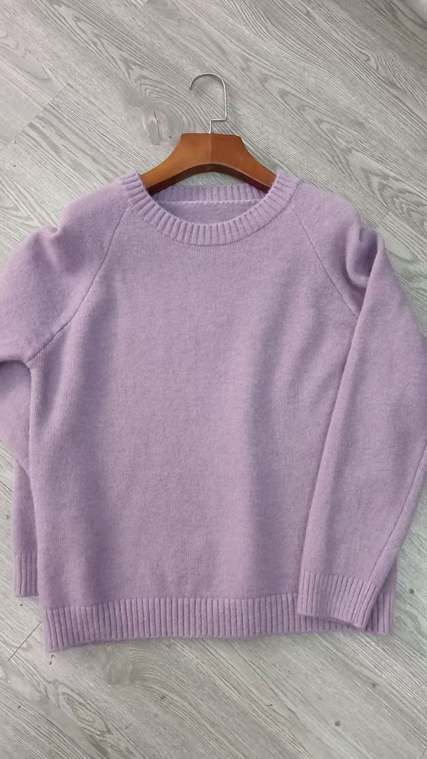 Pull en tricot décontracté pour femmes avec col rond et matériau doux Chic und Stil