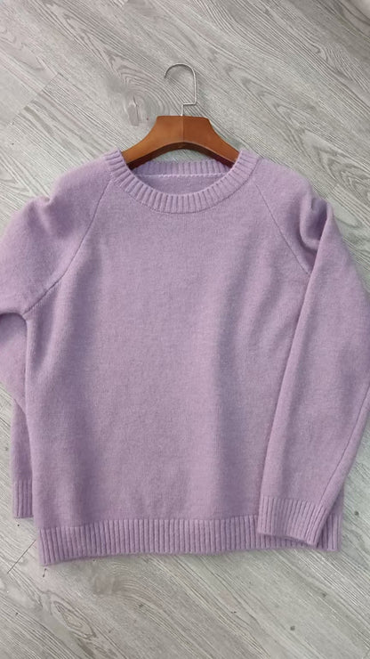 Pull en tricot décontracté pour femmes avec col rond et matériau doux Chic und Stil