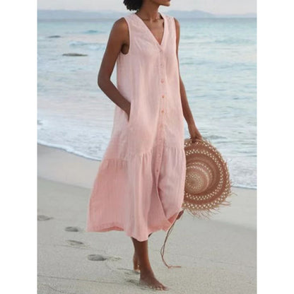 Dames robe en lin estivale Chic und Stil