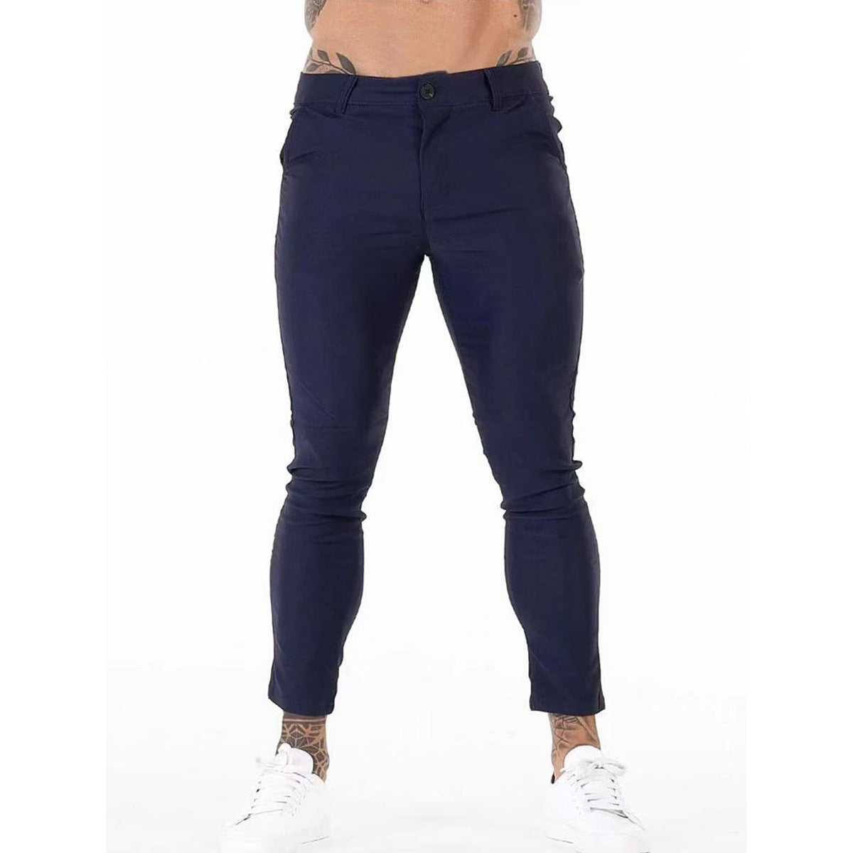 Elegant and comfortable slim fit pants for men with elastic waist and functional pockets Chic and Style