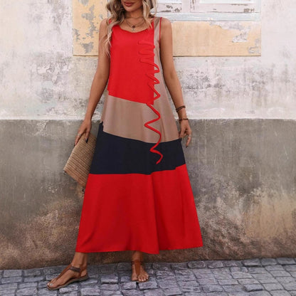Robe maxi color block de loisirs pour femmes Chic und Stil