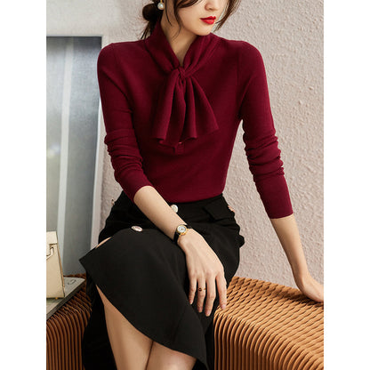 Pull élégant à col cravate pour femme Chic und Stil