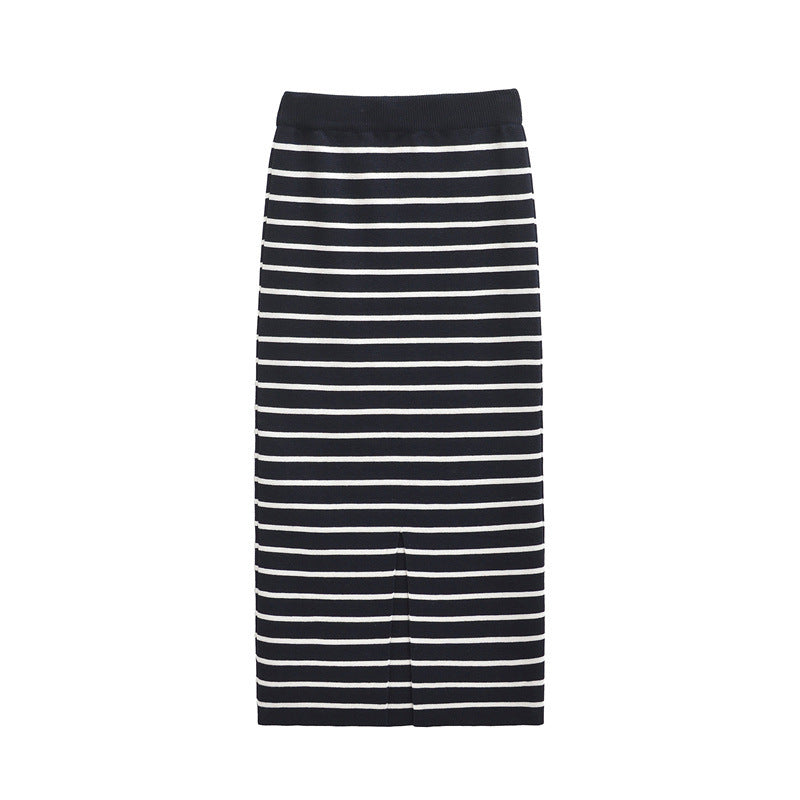 Dames Jupe crayon élégante mi-longue avec design rayé Chic und Stil