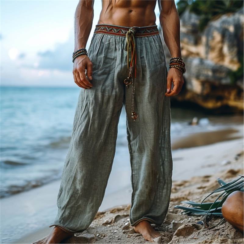 Casual beach pants for men with elastic waistband and high-quality material Chic and Style