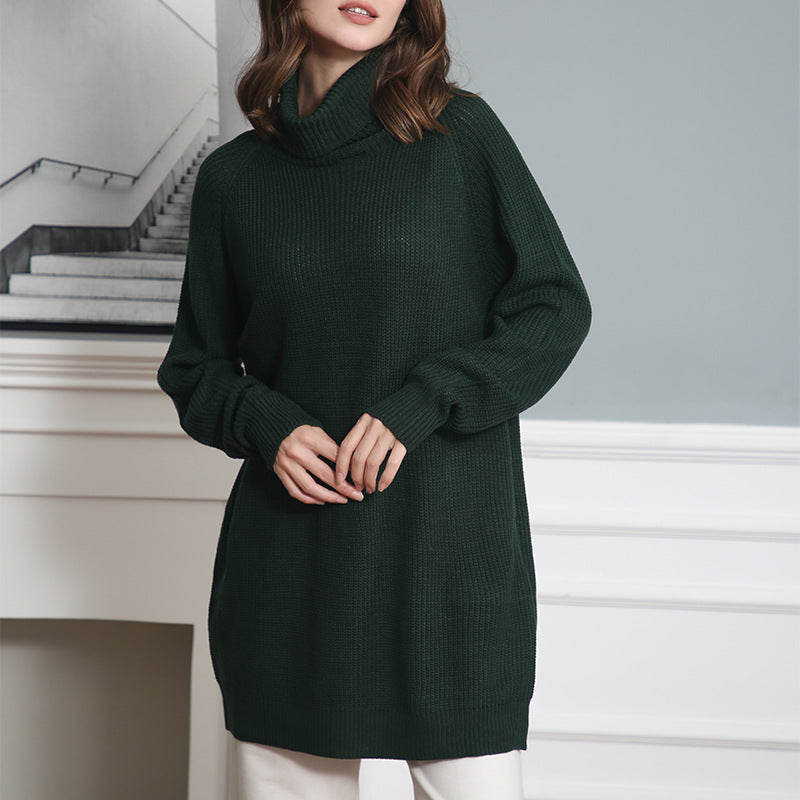 Dames Pull-over à col roulé douillet en tricot doux Chic und Stil