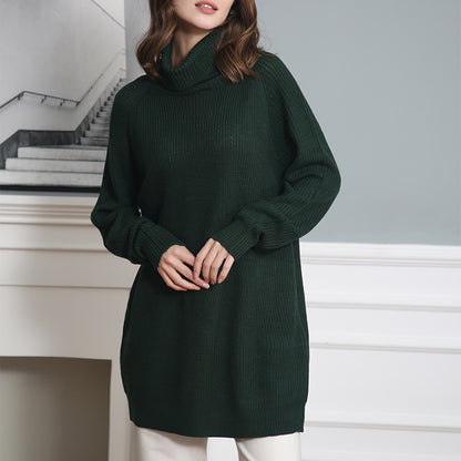 Dames Pull-over à col roulé douillet en tricot doux Chic und Stil