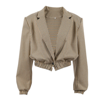 Blazer à carreaux oversize pour femmes avec coupe décontractée Chic und Stil