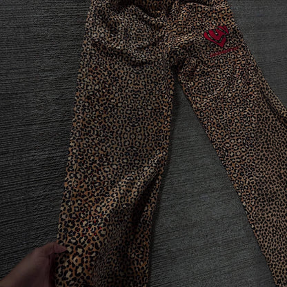 Pantalon de loisirs féminin à motif léopard avec coupe décontractée Chic und Stil