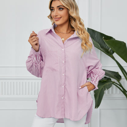 Blouse oversize décontractée pour femmes avec rayures Chic und Stil