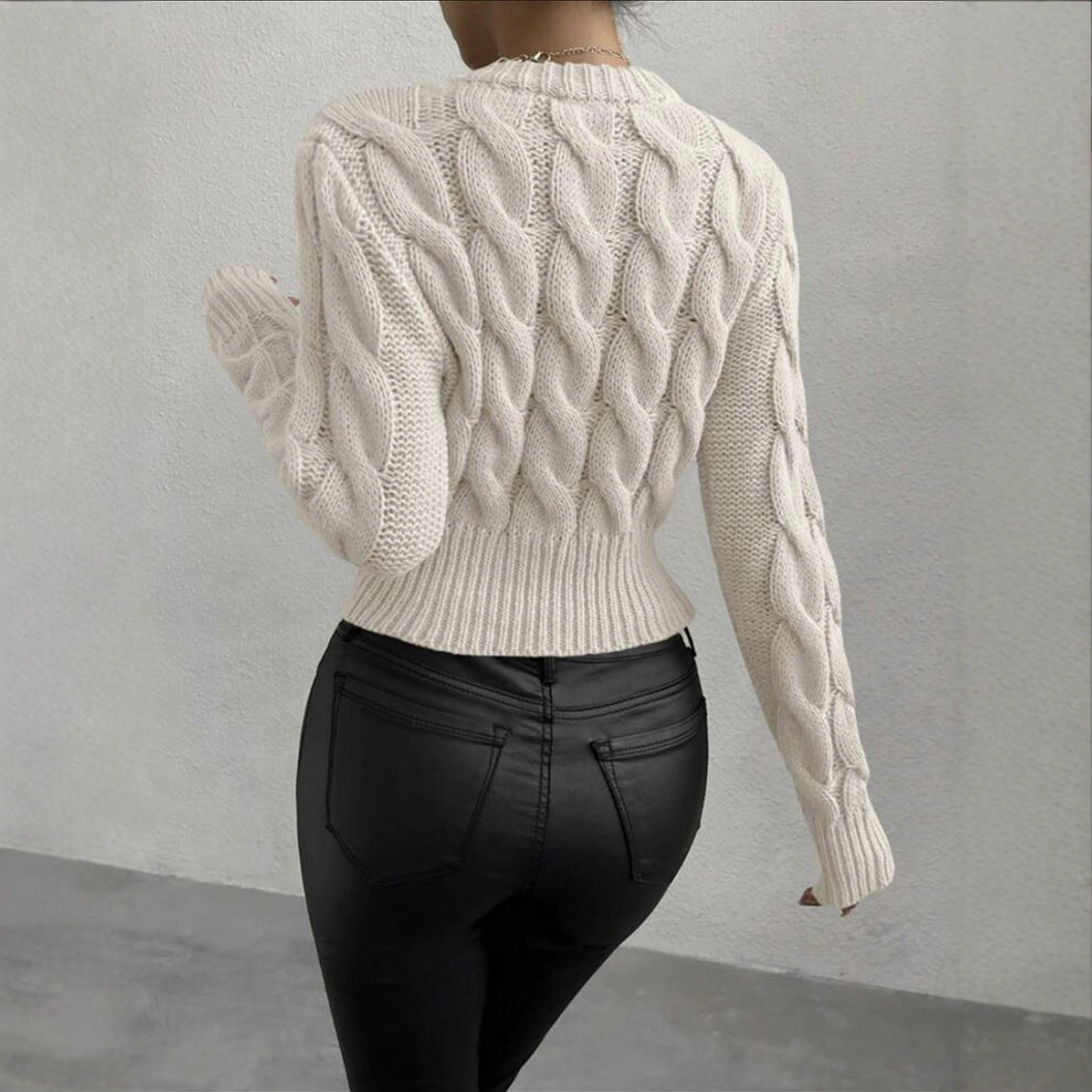 Femme Pull en grosse maille avec motif torsadé Chic und Stil