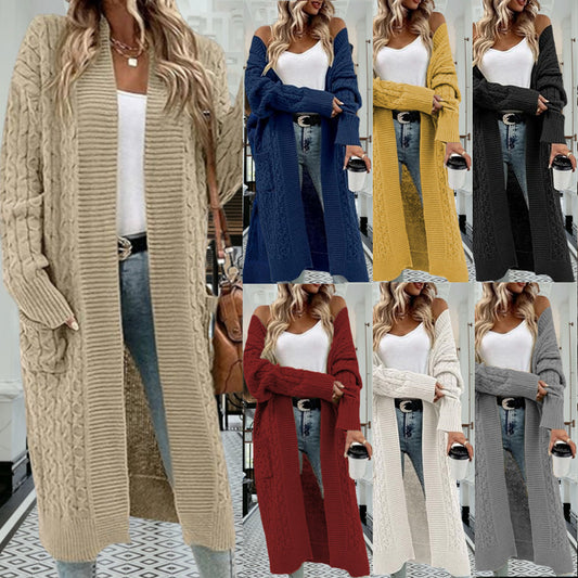 Veste en tricot pour femmes avec design de grosses tresses et poches pratiques Chic und Stil