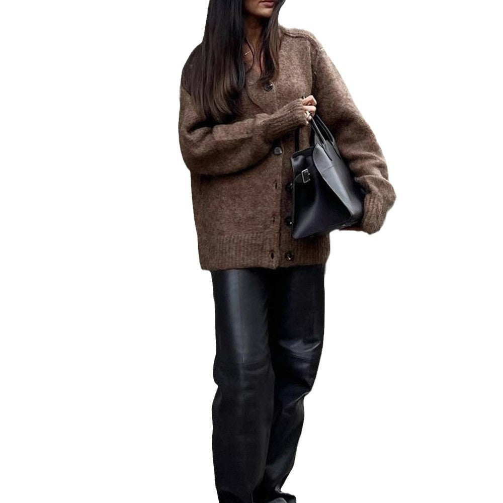 Cardigan pour femmes en tissu tricoté doux avec fermeture à boutons Chic und Stil