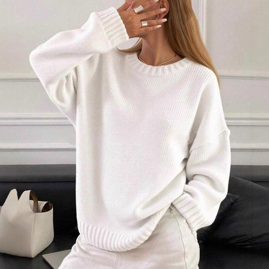 Femme pulls en tricot décontracté et surdimensionné avec col rond Chic und Stil
