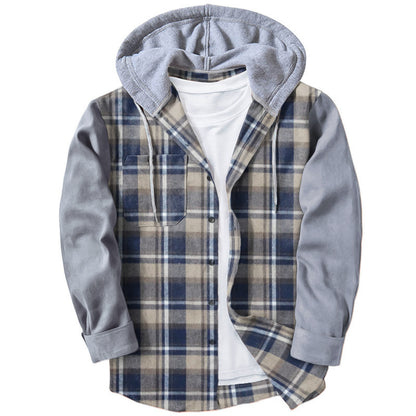 Chemises de bûcheron décontractées pour hommes avec capuche et deux poches plaquées Chic und Stil