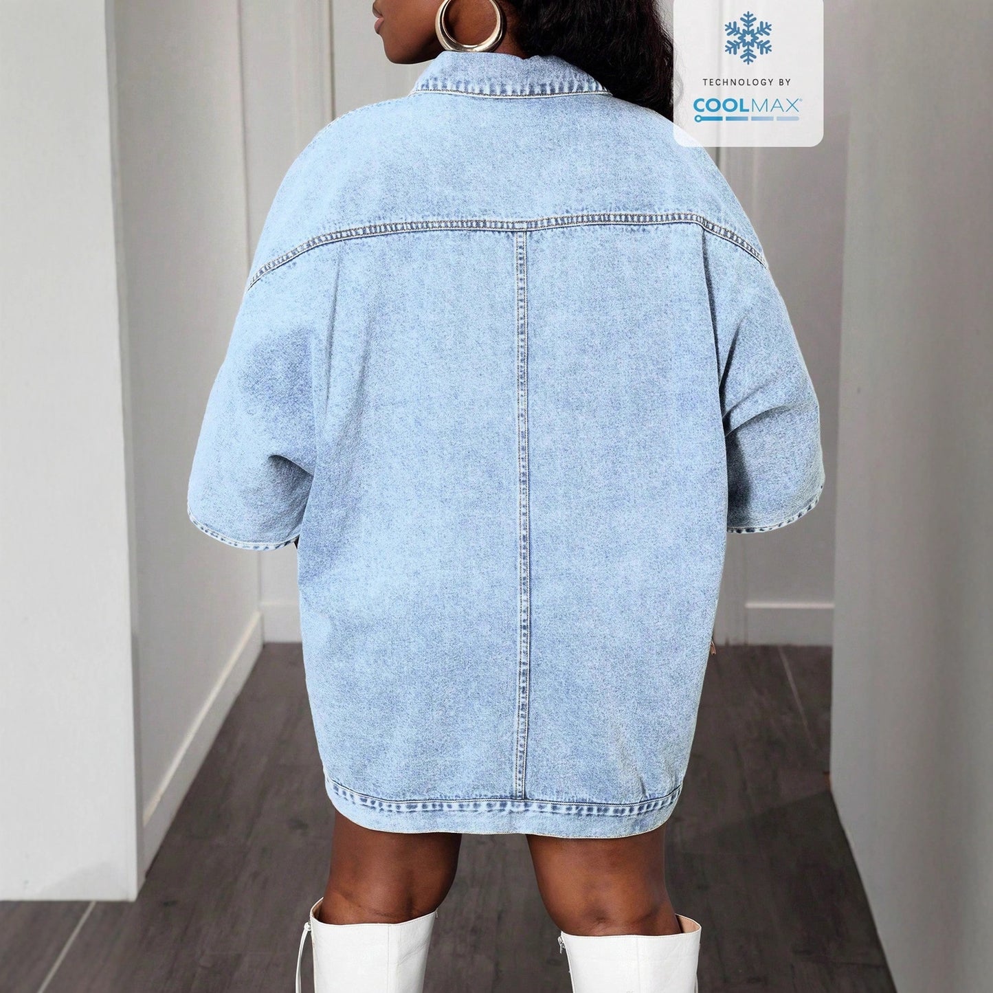 Robe en denim surdimensionnée pour femmes avec une coupe décontractée et des poches pratiques Chic und Stil