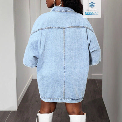 Robe en denim surdimensionnée pour femmes avec une coupe décontractée et des poches pratiques Chic und Stil