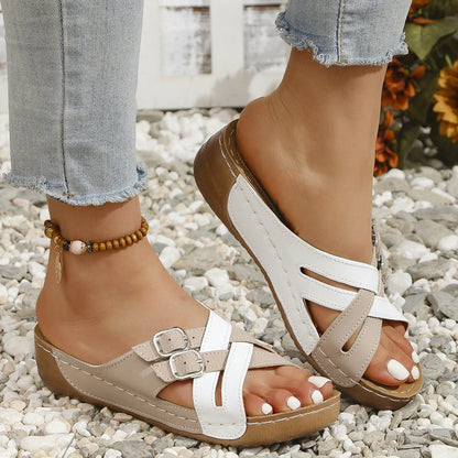 Chaussons confortables pour dames avec boucles double mode Chic und Stil