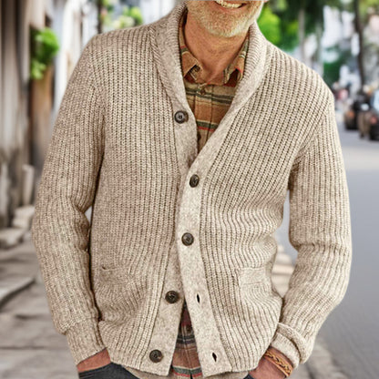 Men's knitted jacket with classic cable knit pattern and comfortable deep pockets Chic and Style