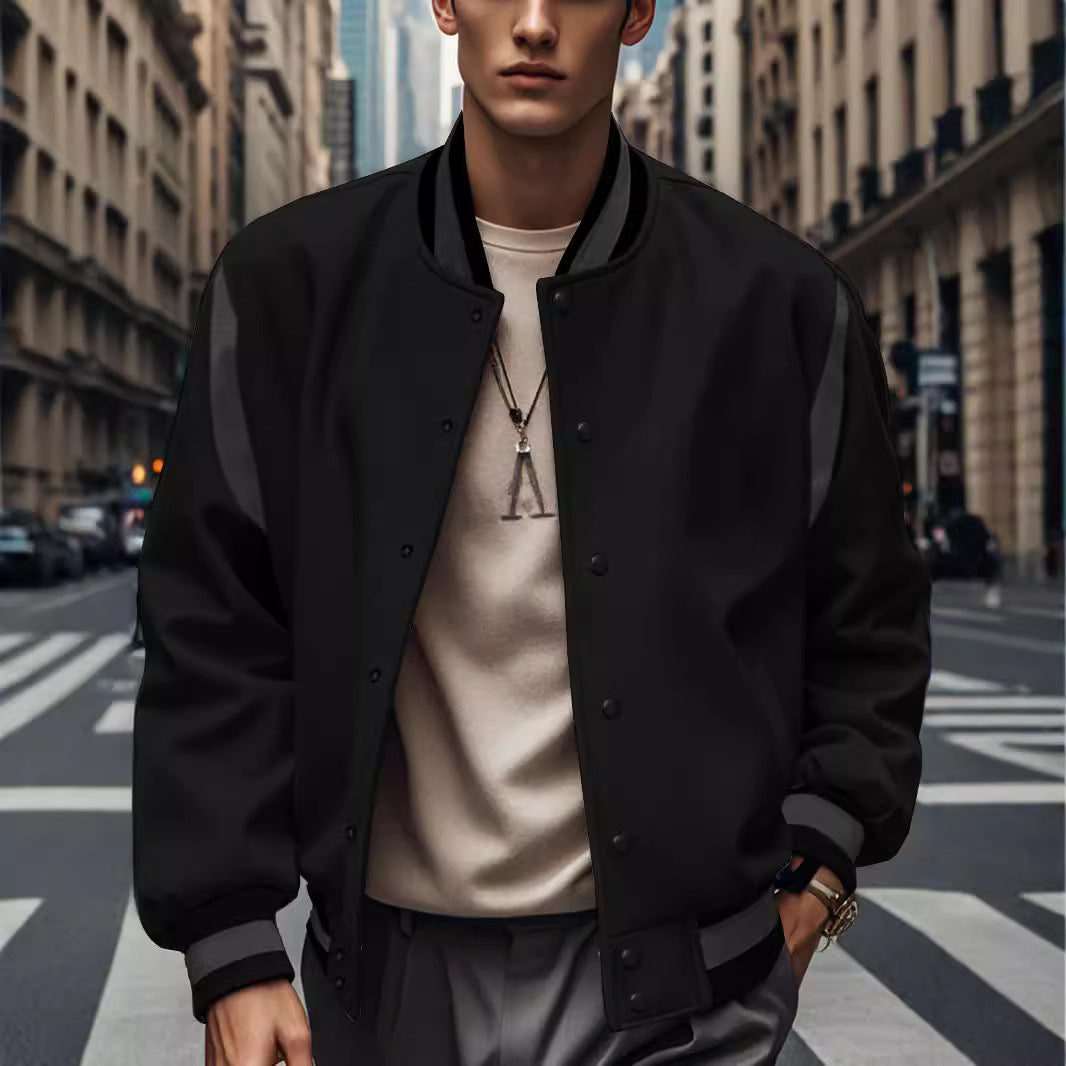 Veste bomber sportive pour homme avec des manches contrastées et des boutons de haute qualité Chic und Stil
