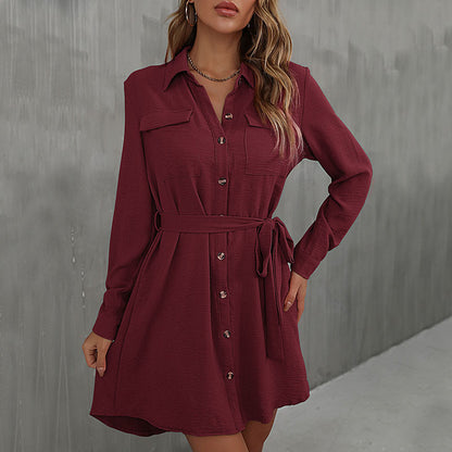 Robe chemisier pour femmes avec ceinture à nouer Chic und Stil