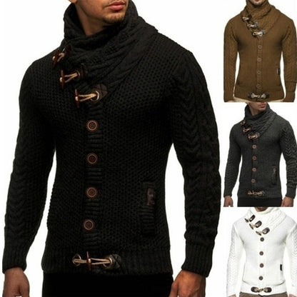 Asymmetrical collar knit jacket for men Chic und Stil