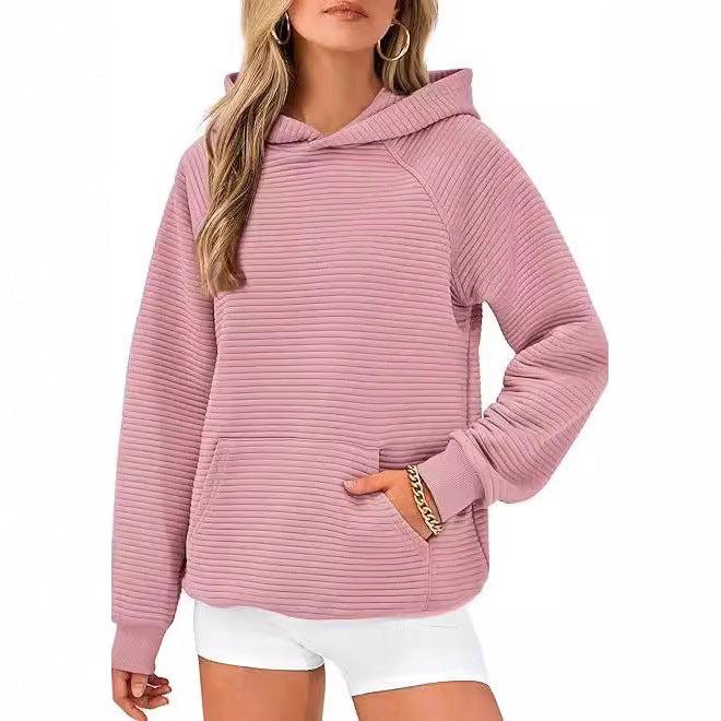 Pull à capuche décontracté pour femmes en coton structuré Chic und Stil