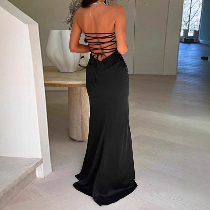 DamesRobe de soirée élégante sans bretelles avec détails à volants Chic und Stil