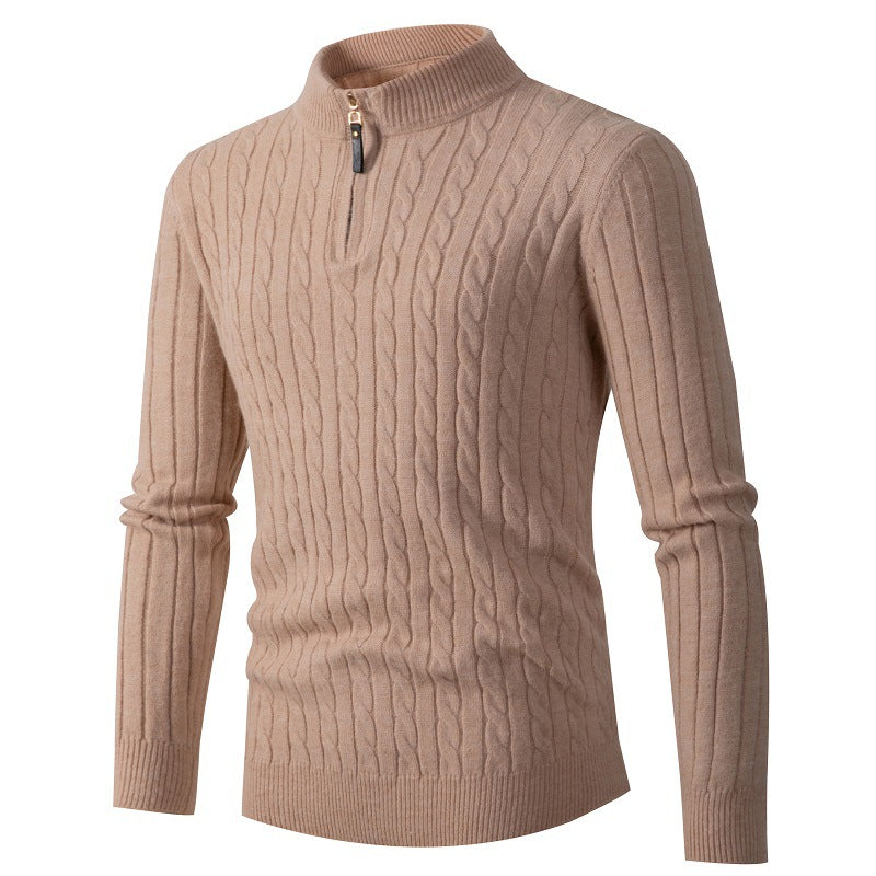 Pull-over en maille fine pour hommes avec col montant Chic und Stil