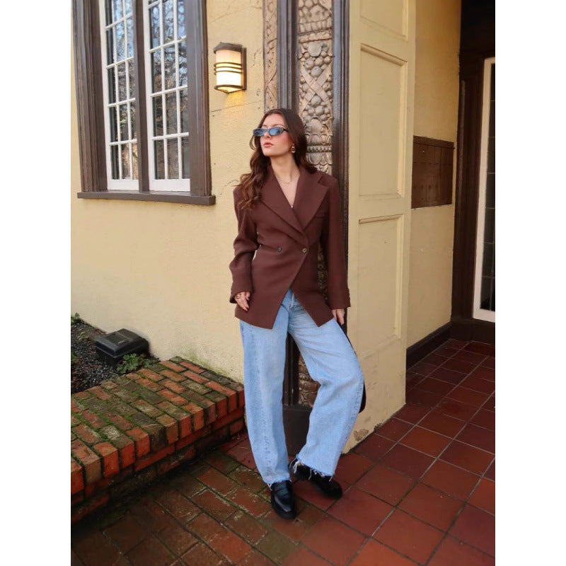 Dames Élégant Blazer Oversize avec design doublé Chic und Stil