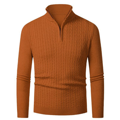 Pull femme en tricot avec motif en torsades à la mode et col montant Chic und Stil