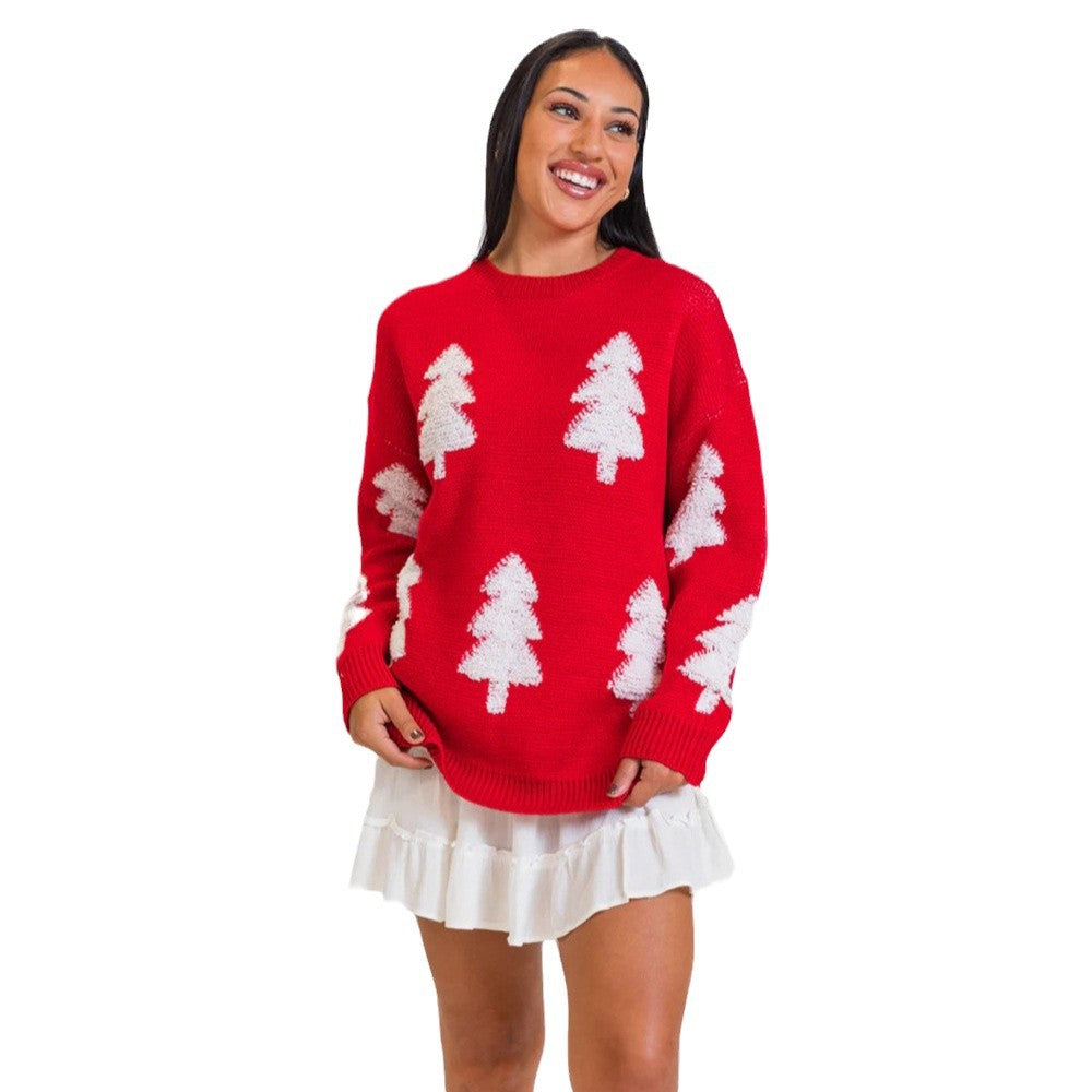 Pull en tricot pour femmes avec un design d'arbre élaboré Chic und Stil